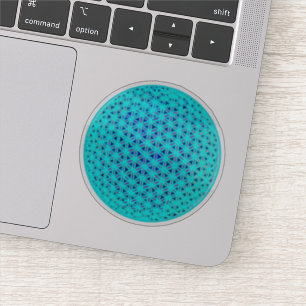 Sticker Élégant bleu néon fleur turquoise de vie