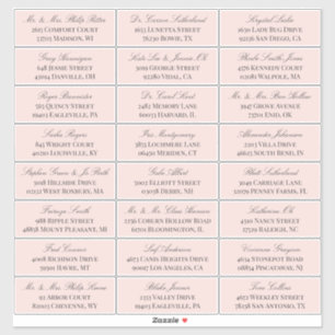 Sticker Élégant Blush Grey Script 24 Mariage Adresse du cl