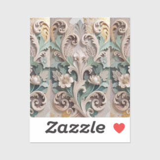 Sticker Elegant Carved Floral Baroque Design