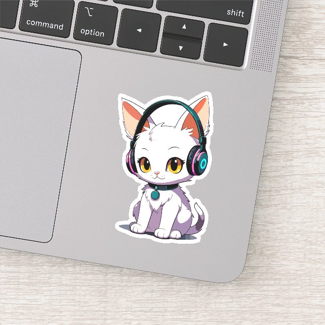 Sticker Élégant casque pour chats (Détail)