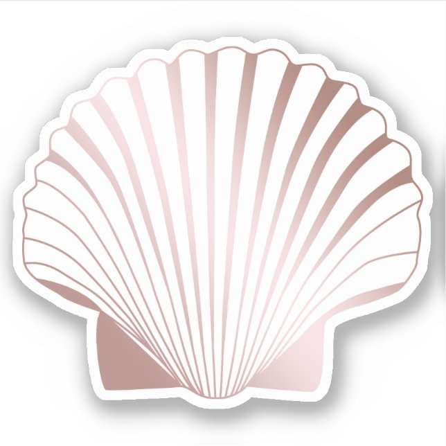 Sticker Elégant coquillage d'or rose moderne (Devant)