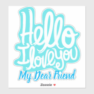 Sticker élégant design moderne tendance je vous aime