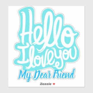 Sticker élégant design moderne tendance je vous aime