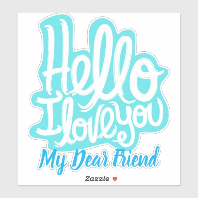 Sticker élégant design moderne tendance je vous aime (Feuille)