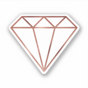Sticker Élégant diamant rose géométrique moderne