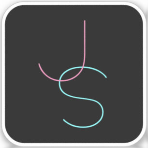 Sticker Élégant Éditable Deux Initiales D'Apparence Modern