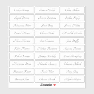 Sticker Élégant et transparent nom d'invité traditionnel