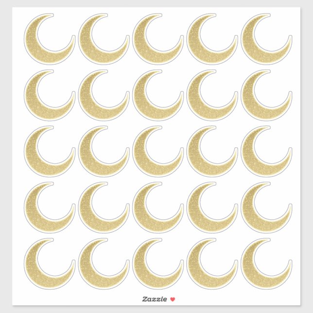 Sticker élégant Gold Celestial Lune (Feuille)