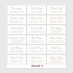 Sticker Elegant Gold Script Mariage Adresse du client