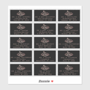 Sticker Elégant Las Vegas Destination Mariage Adresse