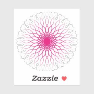 Sticker Élégant Mandala à fleurs roses