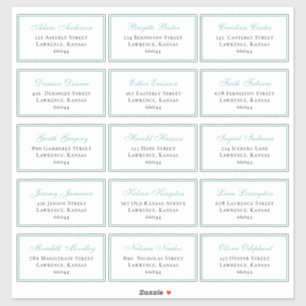 Sticker Elégant Mariage Bleu Adresse individuelle