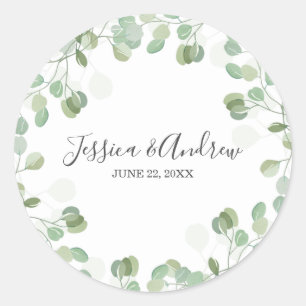 Sticker Élégant Mariage d'enveloppe Eucalyptus