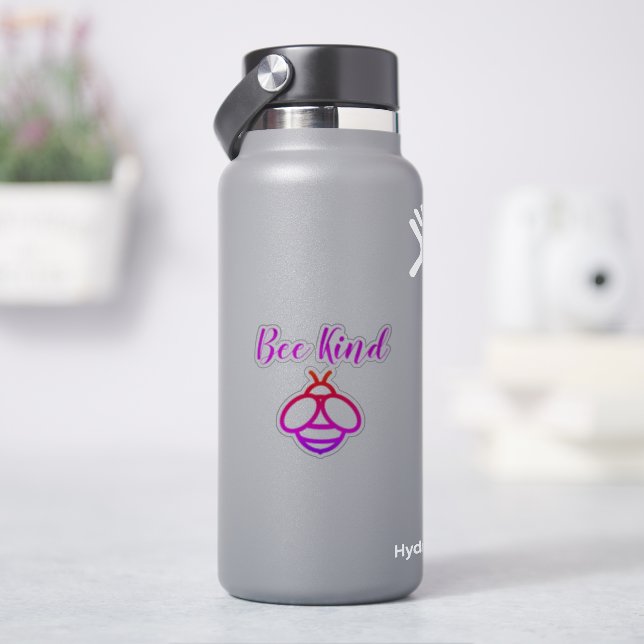 Sticker Élégant mignon violet rose abeille doux bourdon (HydroFlask)