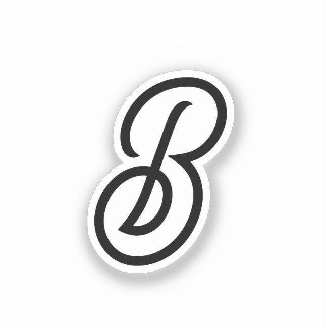 Sticker Elegant minimalist modern initial on gray (Recto)