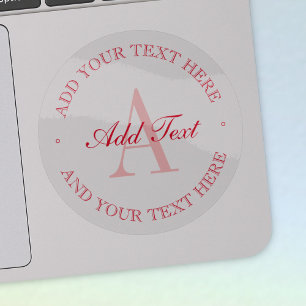 Sticker Élégant minimaliste rouge modifiable texte transpa