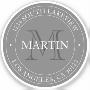 Sticker Elégant moderne gris & blanc   transparent