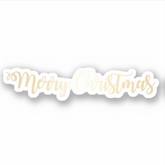 Sticker Elégant moderne joli or Joyeux texte de Noël (Devant)