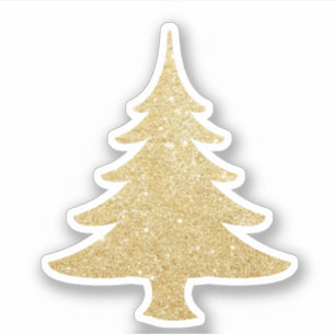 Sticker Elégant moderne jolie parties scintillant or arbre