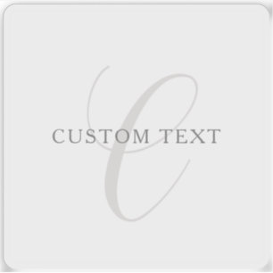 Sticker Élégant Monogramme moderne   Gris et blanc (modifi