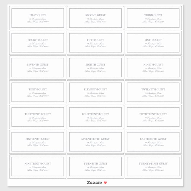 Sticker Elegant Navy Blue Classic Script Adresse de l'invi (Feuille)