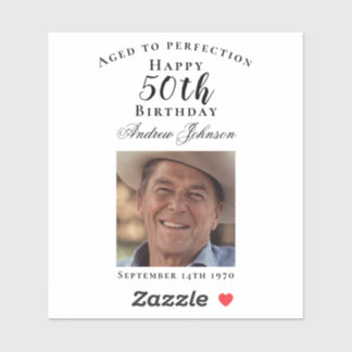 Sticker Elégant Noir 50 Anniversaire à la perfection Photo