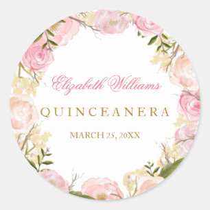 Sticker élégant Quinceanera Rose Rose