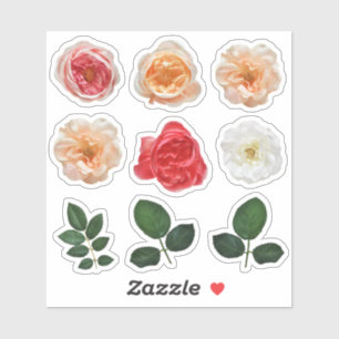 Sticker Élégant Rose Jardin Kiss Coupe Vinyl Feuille d'aut
