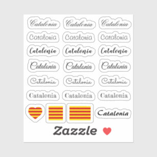 Sticker Élégant script Catalan, Catalogne /La Senyera Set