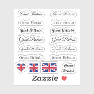 Sticker Élégant script Grande-Bretagne Nom du drapeau brit
