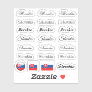Sticker Élégant script Slovaquie & Slovaquie Drapeau /nom 