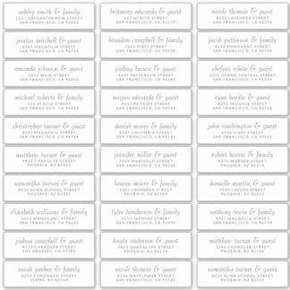 Sticker Élégant Simple Chic Mariage Nom d'hôte Adresse