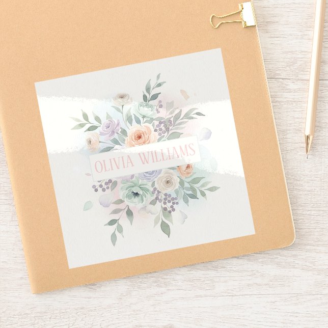 Sticker Elegant Watercolor Floral  (Carnet)