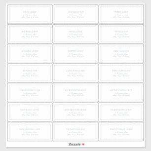 Sticker Elégante Dusty Blue Classic Script Adresse du clie