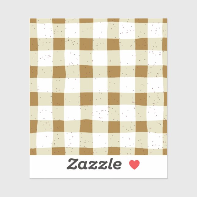 Sticker Elégante terre ton brun et plaid beige Scrapbook (Feuille)