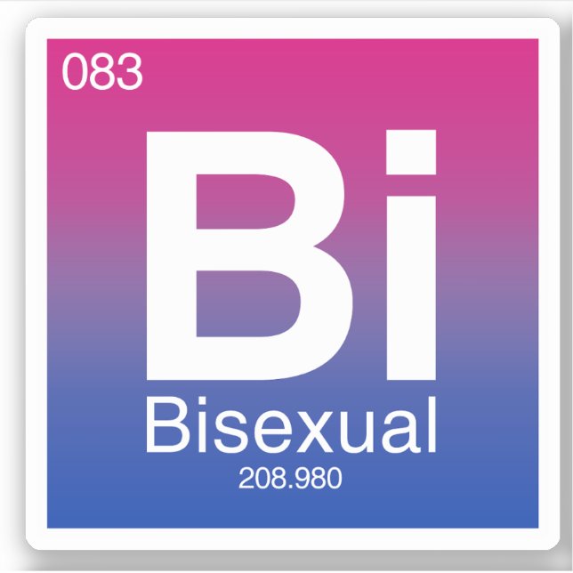 Sticker Élément de tableau périodique bisexuel (Devant)