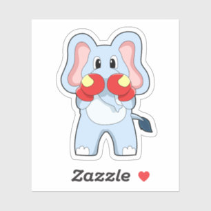 Sticker Eléphant à la boxe avec gants de boxe