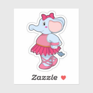 Sticker Eléphant au Ballet avec jupe