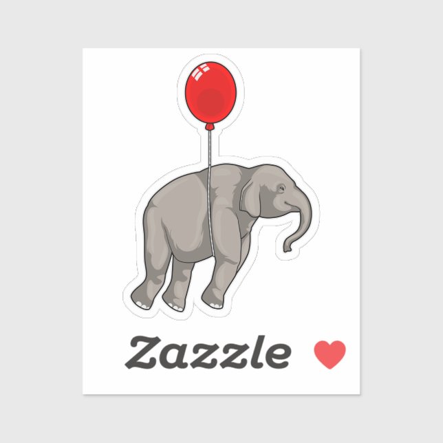 Sticker Eléphant avec ballon (Feuille)
