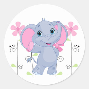 Sticker-Elephant Classic Round Sticker