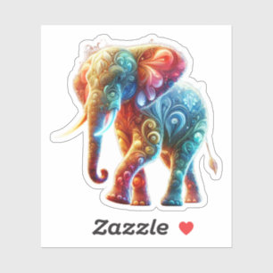Sticker Eléphant coloré