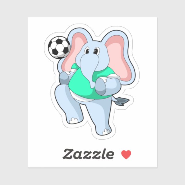 Sticker Elephant comme joueur de football avec Soccer.PNG (Feuille)