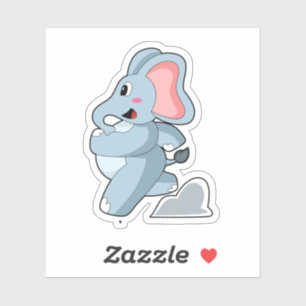 Sticker Eléphant coureur