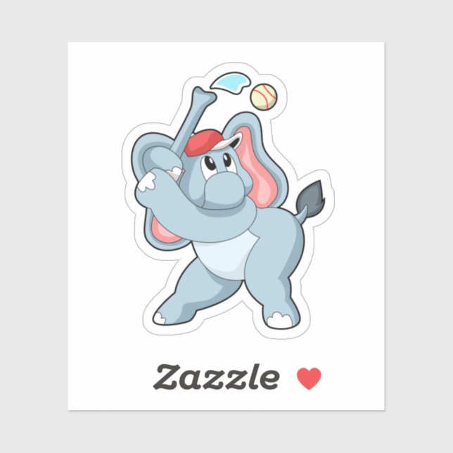 Sticker Éléphant de baseball (Feuille)