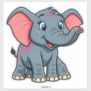 Sticker Éléphant de dessin animé bébé adorable