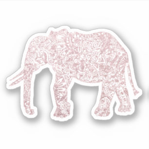 Sticker Éléphant floral de jolies parties scintillantes