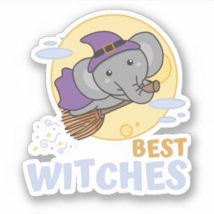 Sticker Elephant Halloween sorcière enfants sorcières meil