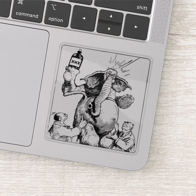 Sticker Éléphant intoxiqué (Détail)