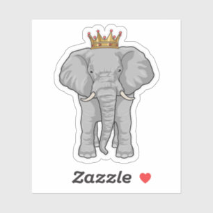 Sticker Elephant King Crown