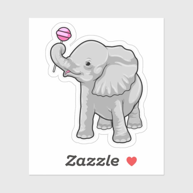 Sticker Eléphant Lollipop (Feuille)